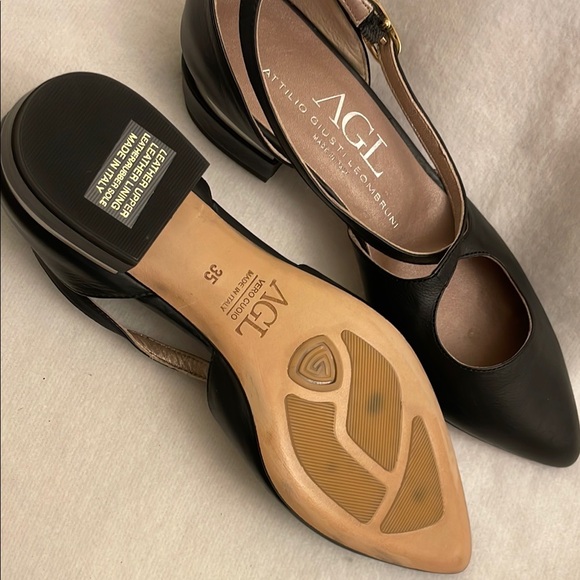 AGL Italian Black Leather Women's Shoes - Picture 5 of 5